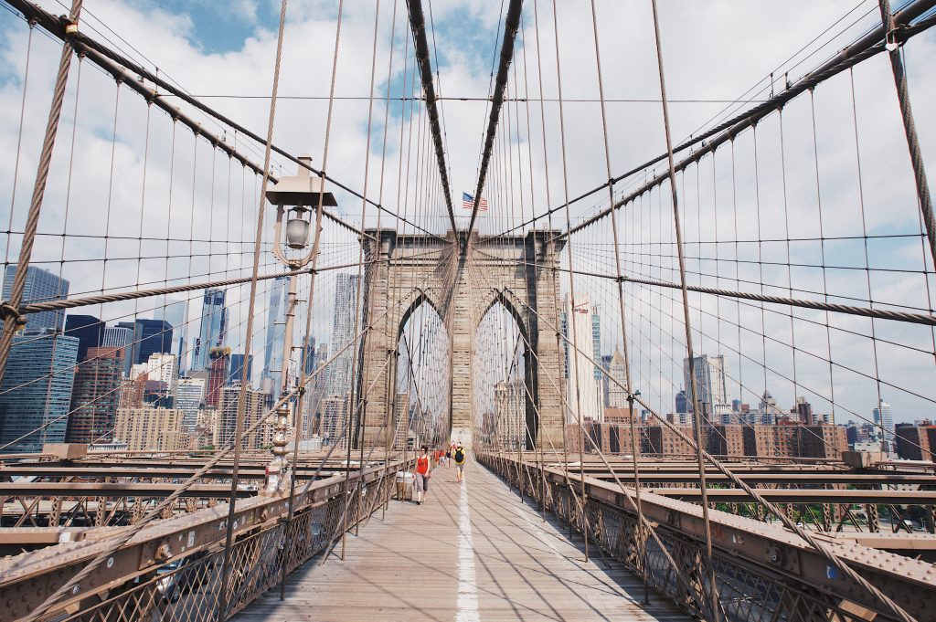 New York bridge with rope perspective